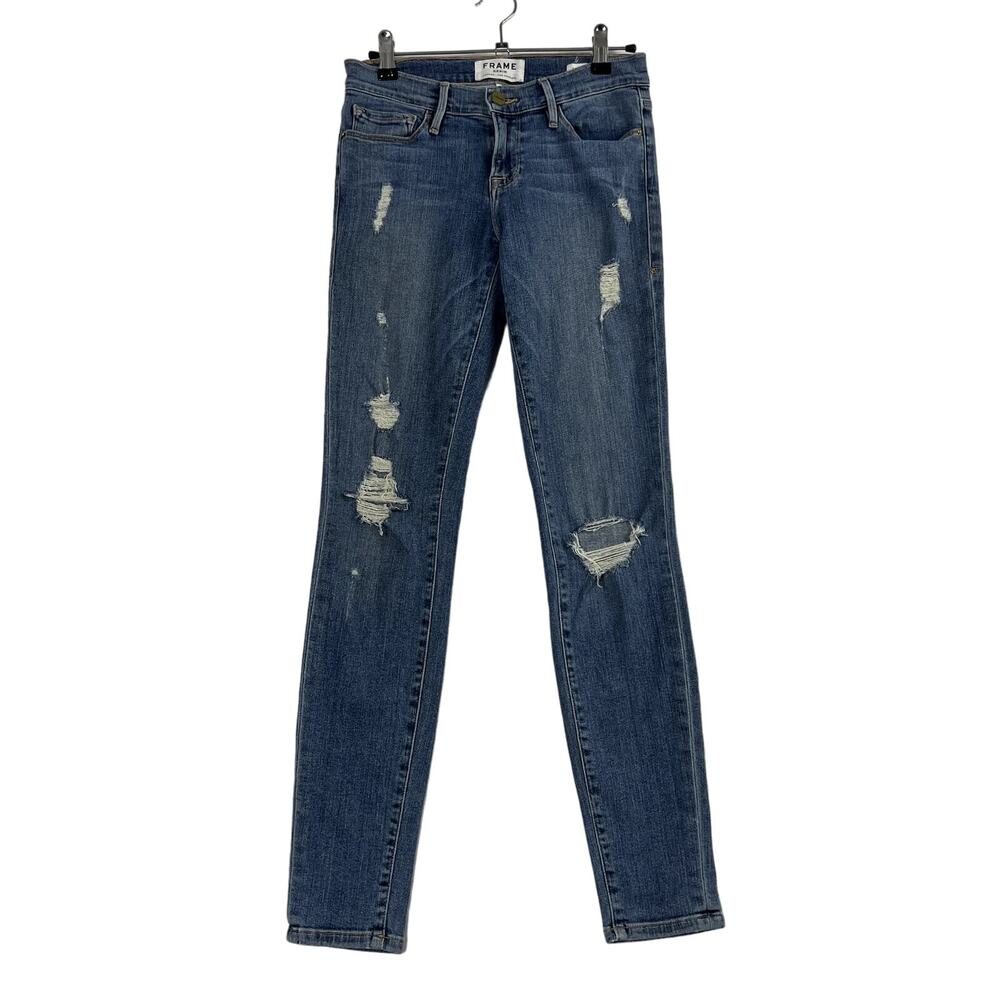 FRAME Le Skinny De Jeanne Jeans KittyHawk Distressed Womens 26 Waist